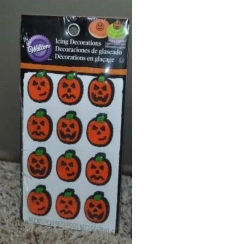 Pumpkin Icing Decorations 12 Pc Cupcake Baking Wilton Halloween